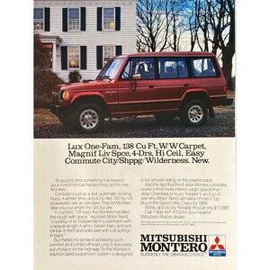 Mitsubishi 4x4 Montero 4-wheel drive "Off-Road Fun" Vintage Print Ad 1989